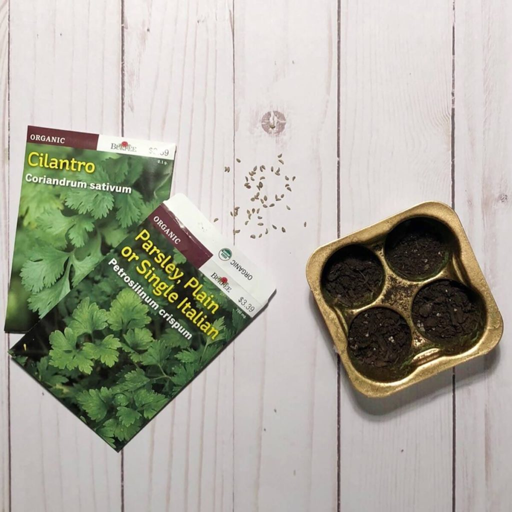 DIY perfectlyfree non-dairy frozen bites green tray with seedlings